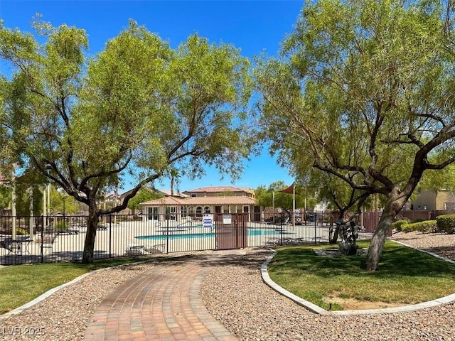 3638 Via Messina, Henderson, NV 89052 - view of property's community featuring fence and a swimming pool