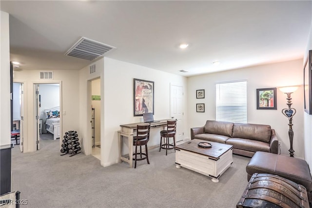 living room featuring carpet