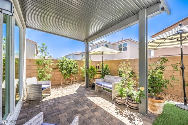 view of patio / terrace with a fenced backyard