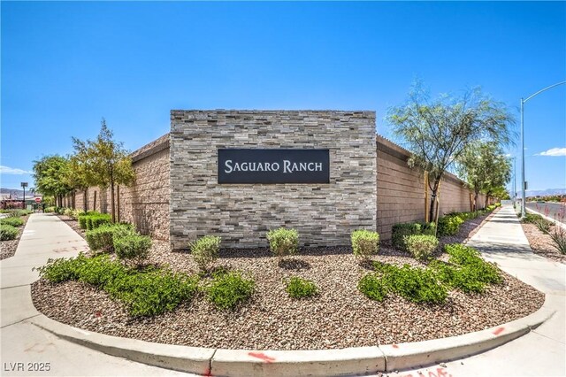 view of community sign