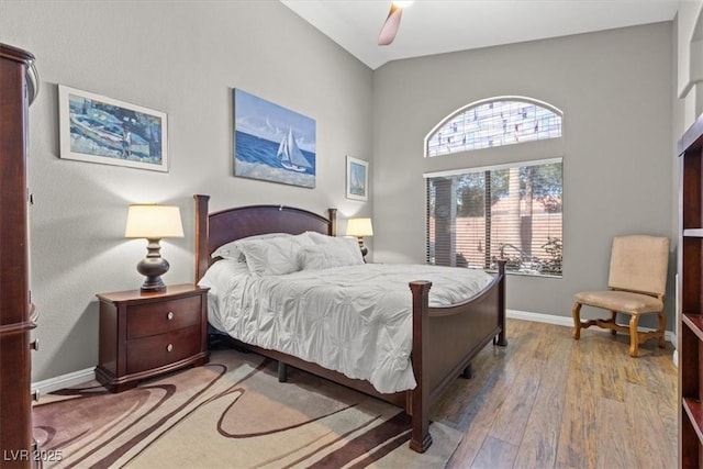 5421 Tourmaline St, Las Vegas, NV 89130 - bedroom featuring wood finished floors, baseboards, and a ceiling fan