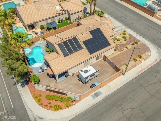5421 Tourmaline St, Las Vegas, NV 89130 - view from above of property with a pool area