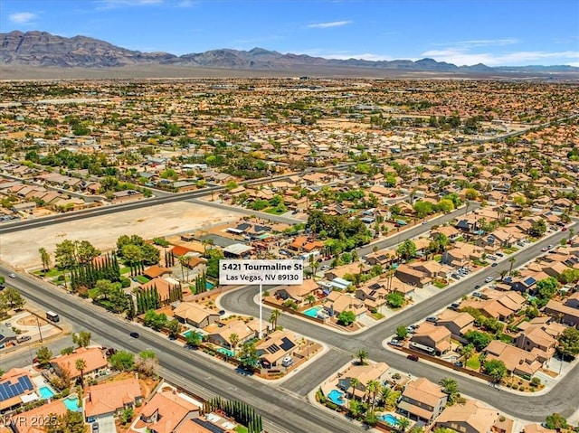 5421 Tourmaline St, Las Vegas, NV 89130 - aerial view of residential area featuring a mountainous background
