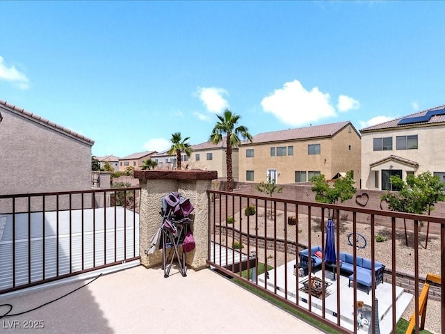 balcony with a residential view