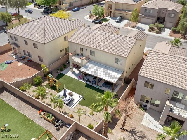 aerial perspective of suburban area