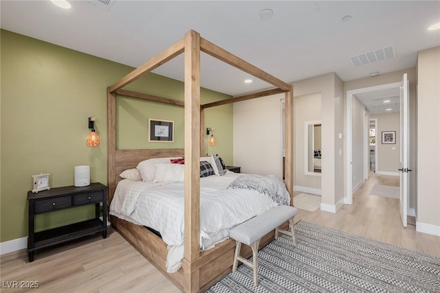 436 Crown Mesa Ave, Las Vegas, NV 89138 - bedroom with light wood-type flooring, baseboards, and recessed lighting