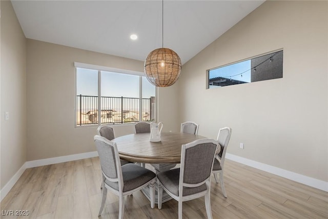 436 Crown Mesa Ave, Las Vegas, NV 89138 - dining area with baseboards, light wood-style flooring, and recessed lighting
