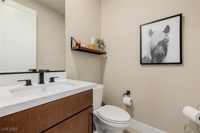 436 Crown Mesa Ave, Las Vegas, NV 89138 - bathroom with toilet, vanity, baseboards, and tile patterned flooring