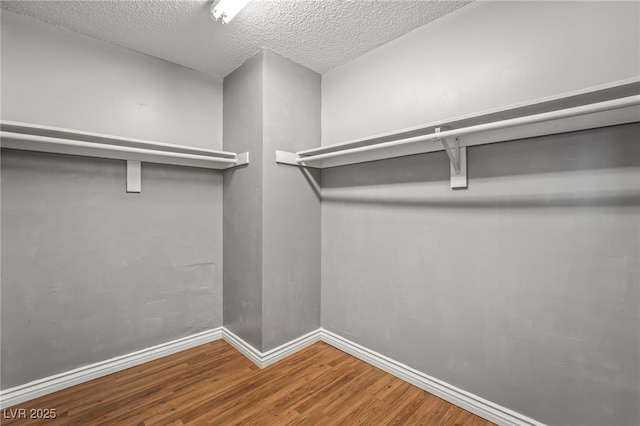 spacious closet with wood finished floors