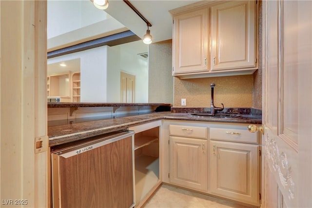 1931 Pago Ct, Las Vegas, NV 89117 - kitchen with dishwasher and dark stone counters