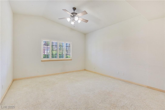1931 Pago Ct, Las Vegas, NV 89117 - spare room with carpet flooring, lofted ceiling, and ceiling fan