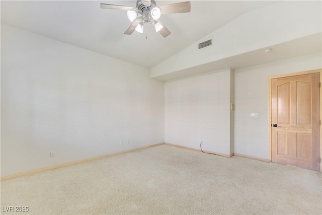 1931 Pago Ct, Las Vegas, NV 89117 - empty room featuring lofted ceiling, light colored carpet, and ceiling fan