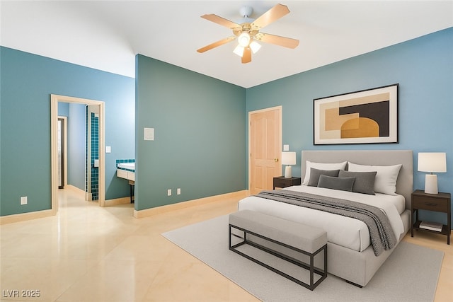 1931 Pago Ct, Las Vegas, NV 89117 - bedroom with a ceiling fan and baseboards
