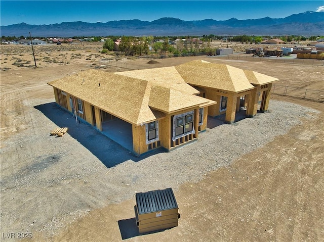 1550 W Jornada St, Pahrump, NV 89048 - aerial view of property and surrounding area with mountains