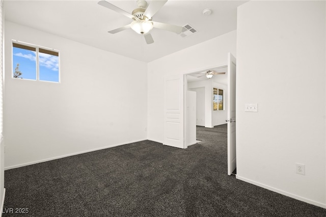 913 Duckhorn Ct Unit 204, Las Vegas, NV 89144 - spare room with a ceiling fan, dark colored carpet, baseboards, and a smoke detector