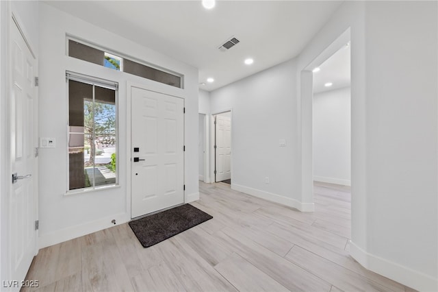 2029 Poppywood Ave, Henderson, NV 89012 - foyer with baseboards, light wood-style floors, and recessed lighting