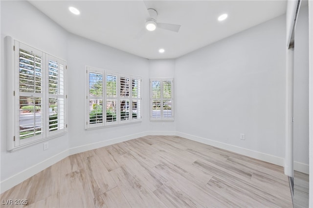 2029 Poppywood Ave, Henderson, NV 89012 - unfurnished room featuring ceiling fan, recessed lighting, baseboards, and light wood finished floors