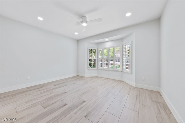 2029 Poppywood Ave, Henderson, NV 89012 - unfurnished room with ceiling fan, light wood-type flooring, recessed lighting, and baseboards
