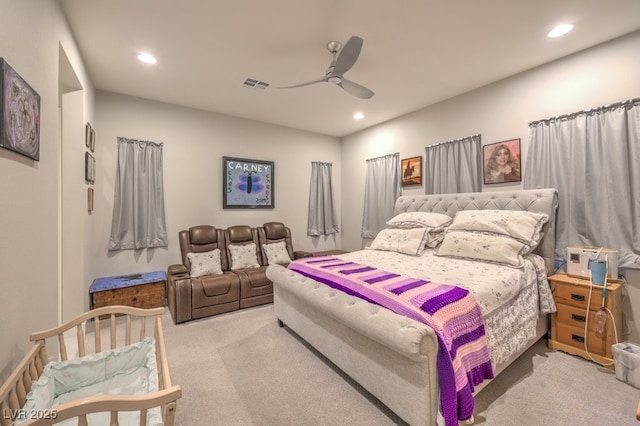4893 E Cedar Creek Way, Pahrump, NV 89061 - carpeted bedroom with recessed lighting and ceiling fan