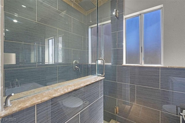 1622 Lorna Dr, Henderson, NV 89011 - full bath featuring a stall shower and tile walls