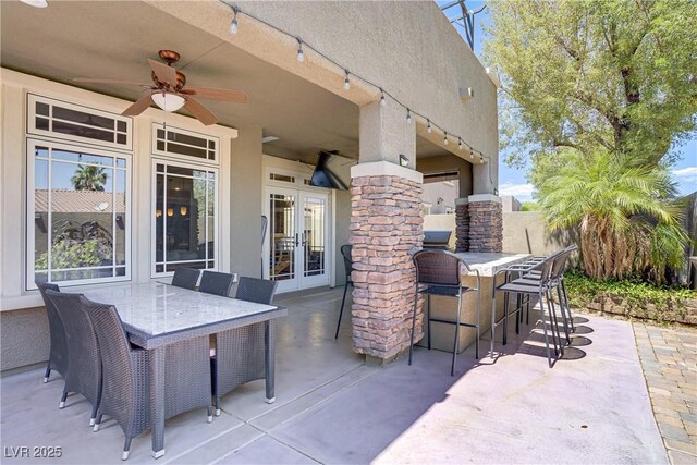10520 Maystar Ln, Las Vegas, NV 89135 - view of patio featuring french doors and ceiling fan