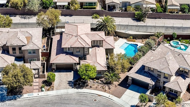 10520 Maystar Ln, Las Vegas, NV 89135 - aerial view of residential area featuring a pool area