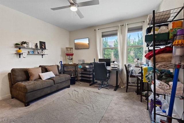 9710 Hiking Ave, Las Vegas, NV 89166 - home office featuring carpet floors and ceiling fan