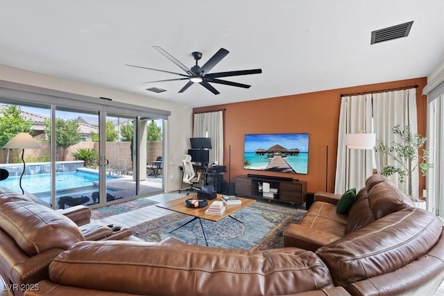 9710 Hiking Ave, Las Vegas, NV 89166 - living room with a ceiling fan