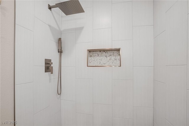 bathroom view of a tile shower