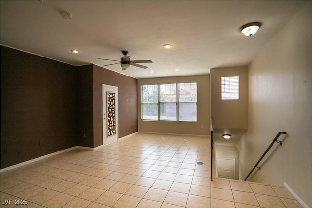 8555 W Russell Rd Unit 2020, Las Vegas, NV 89113 - unfurnished room featuring light tile patterned floors, ceiling fan, baseboards, and recessed lighting
