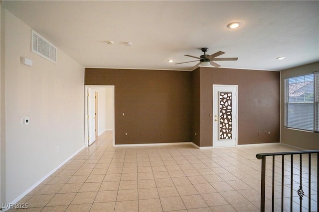 8555 W Russell Rd Unit 2020, Las Vegas, NV 89113 - unfurnished room featuring ceiling fan, recessed lighting, light tile patterned floors, and baseboards