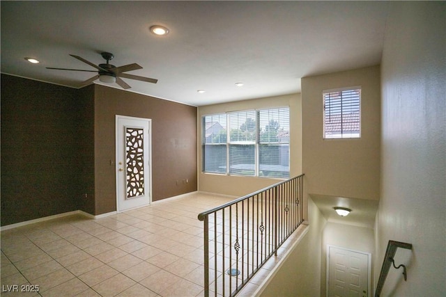 8555 W Russell Rd Unit 2020, Las Vegas, NV 89113 - foyer with ceiling fan, tile patterned flooring, recessed lighting, and baseboards