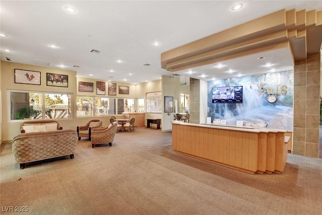 reception area with recessed lighting