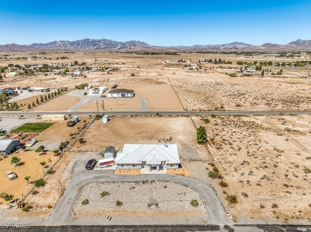 1410 Tiptop Trl, Pahrump, NV 89048 - aerial overview of property's location with a desert landscape, mountains, and rural landscape