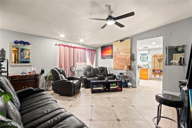 251 Las Palmaritas Dr, Las Vegas, NV 89110 - living room with ceiling fan and recessed lighting