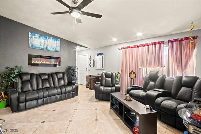 251 Las Palmaritas Dr, Las Vegas, NV 89110 - living room featuring ceiling fan and light tile patterned floors