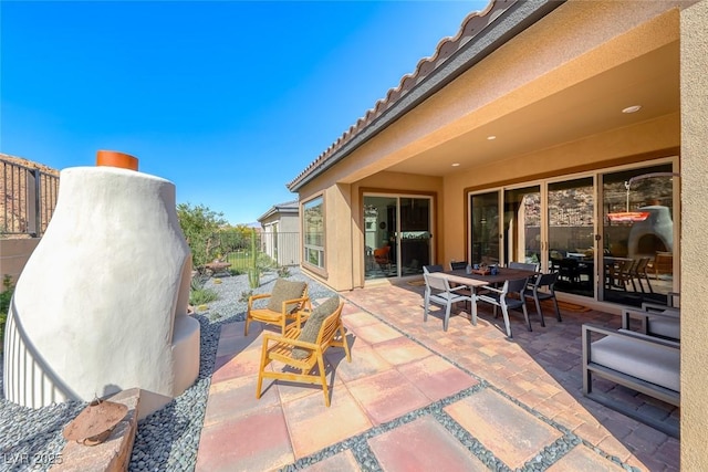 125 Mirage View Dr, Henderson, NV 89011 - view of patio / terrace with a fenced backyard and outdoor dining space