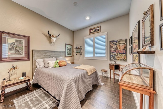 125 Mirage View Dr, Henderson, NV 89011 - bedroom with hardwood / wood-style floors, baseboards, and recessed lighting