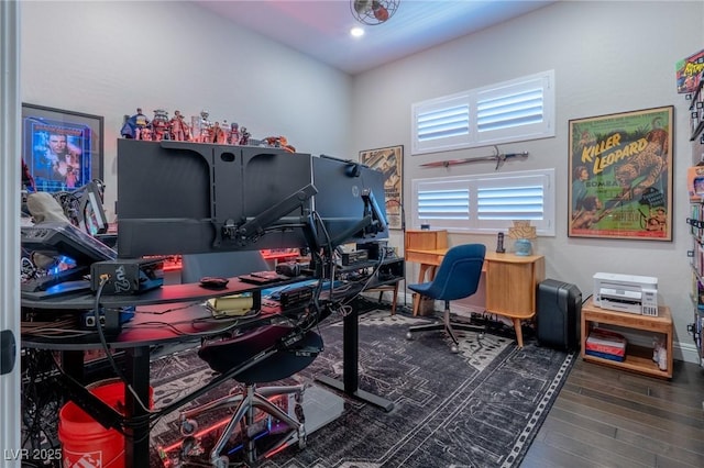 125 Mirage View Dr, Henderson, NV 89011 - office with wood finished floors, recessed lighting, and baseboards
