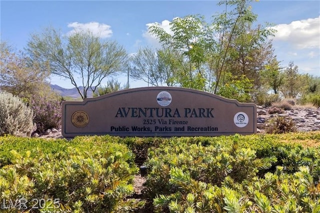 view of community sign
