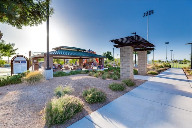 view of property's community with a gazebo