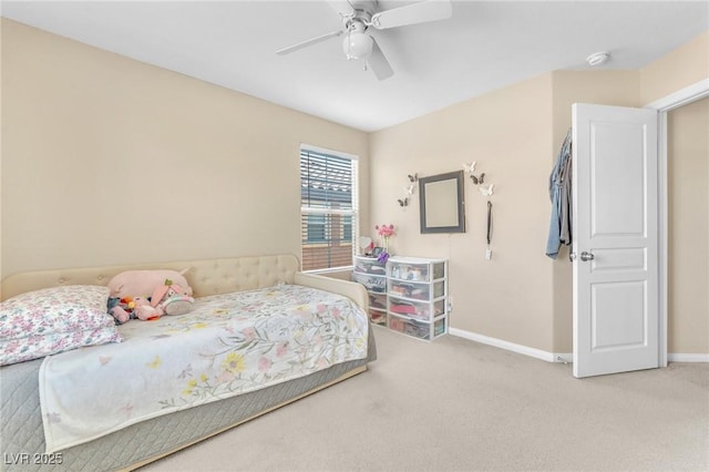 7115 Hickory Post Ave, Las Vegas, NV 89179 - bedroom with carpet floors, baseboards, and ceiling fan