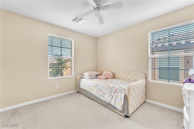 7115 Hickory Post Ave, Las Vegas, NV 89179 - bedroom featuring baseboards, carpet, and a ceiling fan