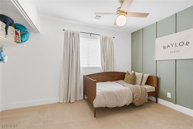 325 Heather Dr, Henderson, NV 89002 - bedroom featuring light carpet, ceiling fan, and baseboards