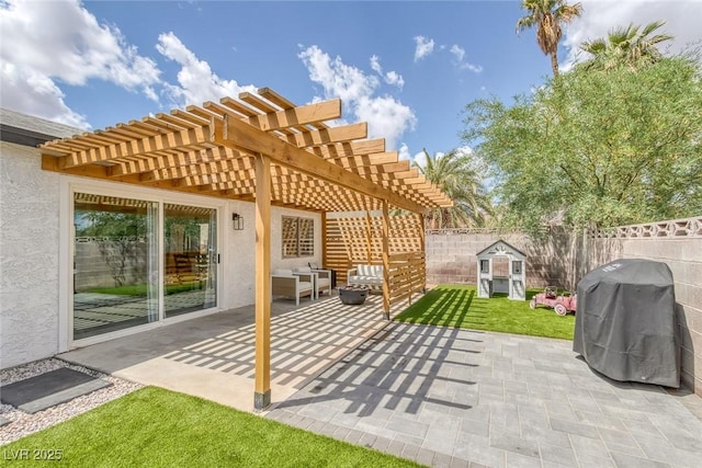 325 Heather Dr, Henderson, NV 89002 - view of patio with a pergola and an outdoor hangout area