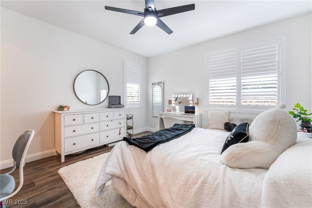 212 Harris Peak St, Las Vegas, NV 89138 - bedroom featuring dark wood finished floors and a ceiling fan