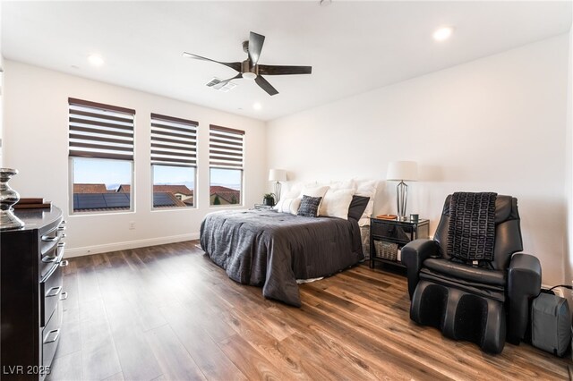 212 Harris Peak St, Las Vegas, NV 89138 - bedroom featuring wood finished floors, recessed lighting, and ceiling fan