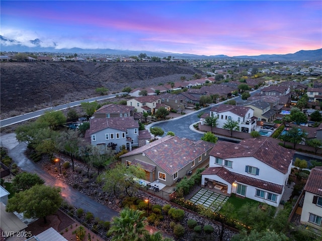 2116 Canvas Edge Dr, Henderson, NV 89044 - aerial view at dusk of a mountain view and a residential view