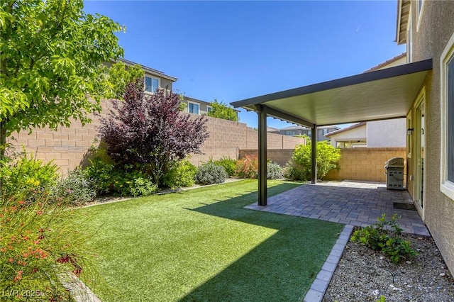 view of yard featuring a patio area