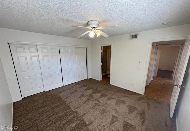 101 Luna Way Unit 145, Las Vegas, NV 89145 - unfurnished bedroom featuring carpet, a closet, a textured ceiling, a ceiling fan, and baseboards